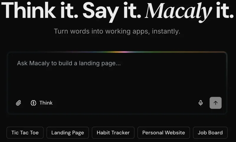 Macaly：AI驱动的快速应用开发平台，赋能全民编程-🎉数字奇遇🎉