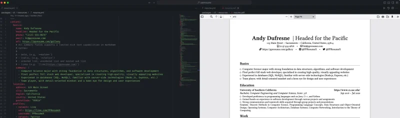 YAMLResume：用YAML编写简历，轻松生成专业PDF，告别繁琐排版-✨️免费用✅️