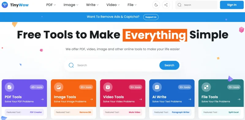TinyWow、PDF24 和读书派：三个免费在线工具，效率提升神器！-✨️免费用✅️