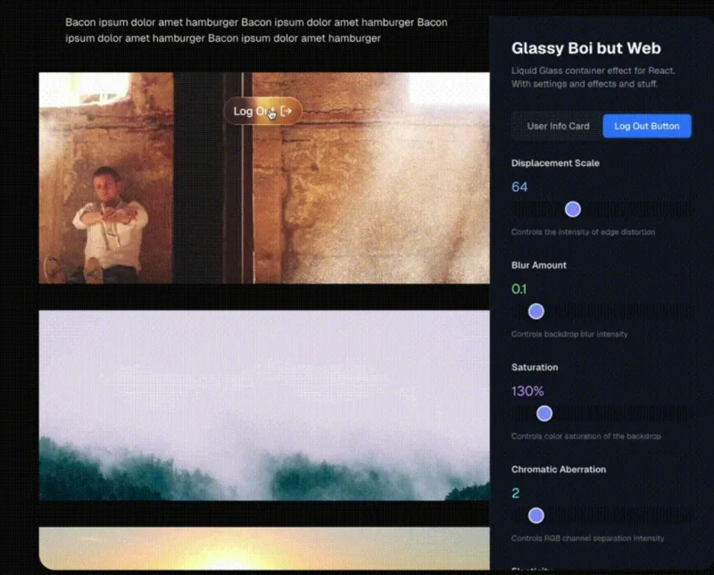 Liquid Glass React：为你的 React 应用注入苹果般的流体玻璃特效-✨️免费用✅️