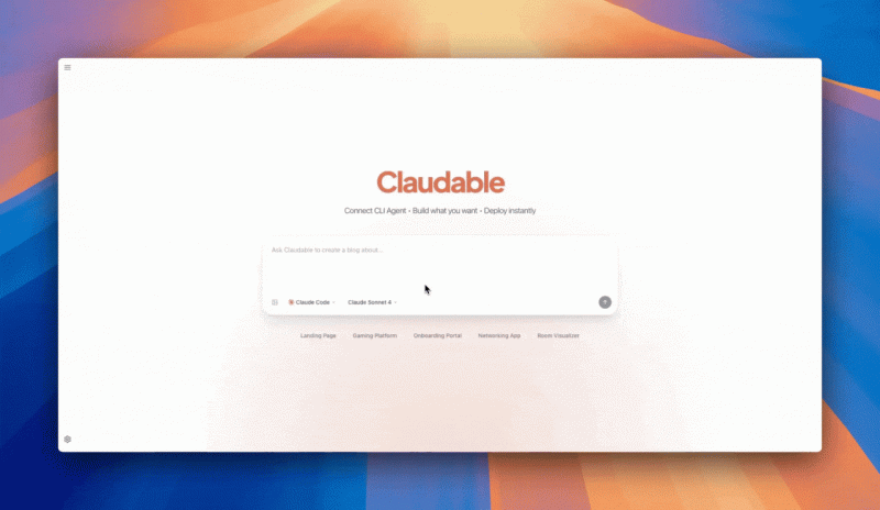 Claudable：开源AI Web构建器，秒级生成可部署应用-🎉数字奇遇🎉
