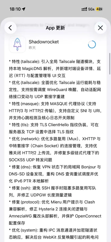 Shadowrocket 更新详解：Tailscale 全局隧道、MASQUE 与 TLS 指纹配置指南-🎉数字奇遇🎉